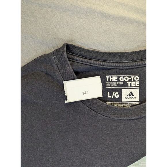 Adidas T-Shirt Large Men's Black Short Sleeve Go-To Tee Cotton Casual Activewear - Picture 3 of 5